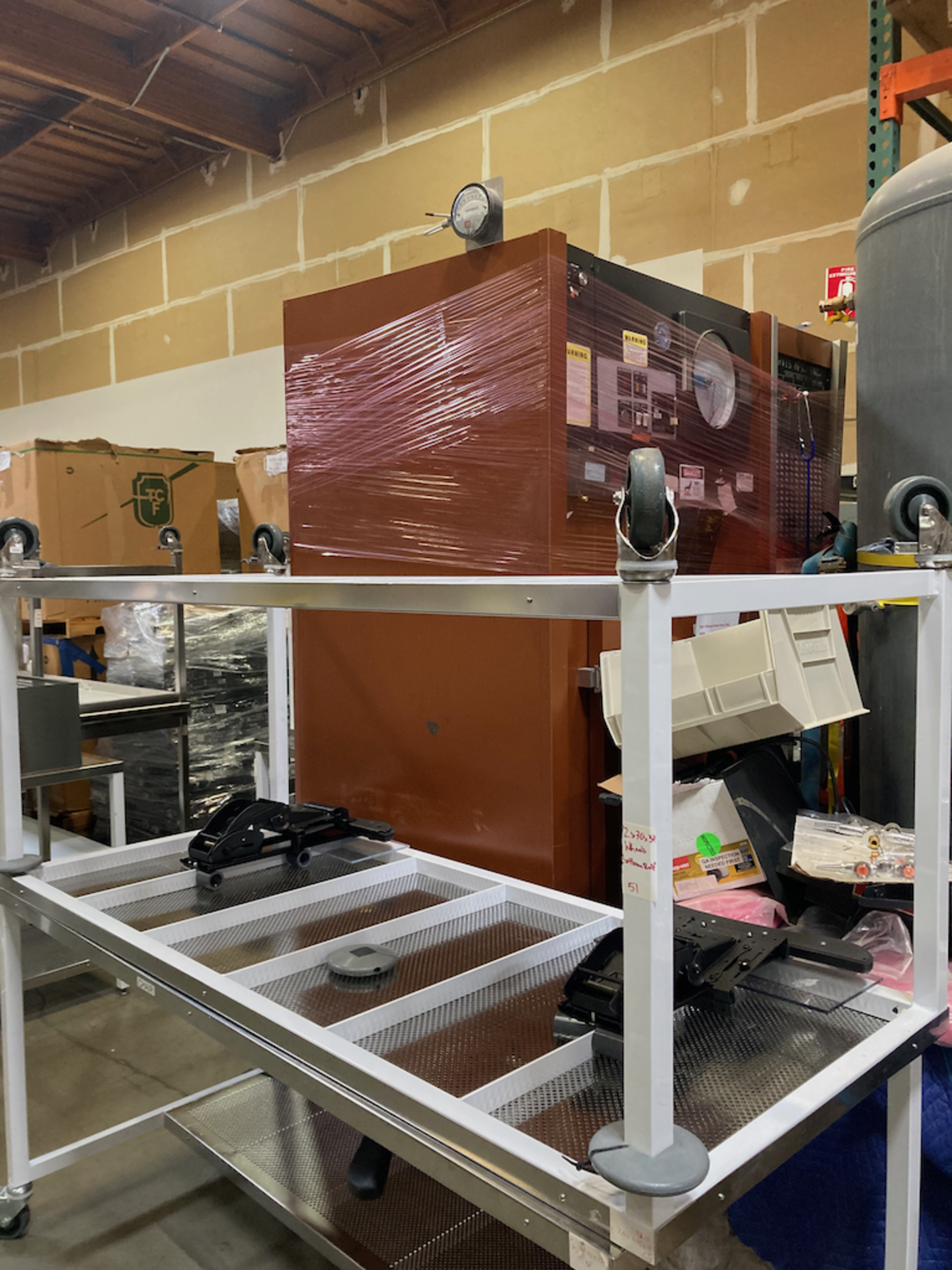 72 x 30 x 34 Perforated Stainless Steel Cleanroom Table Wheels, Bottom Shelf - Image 2 of 3