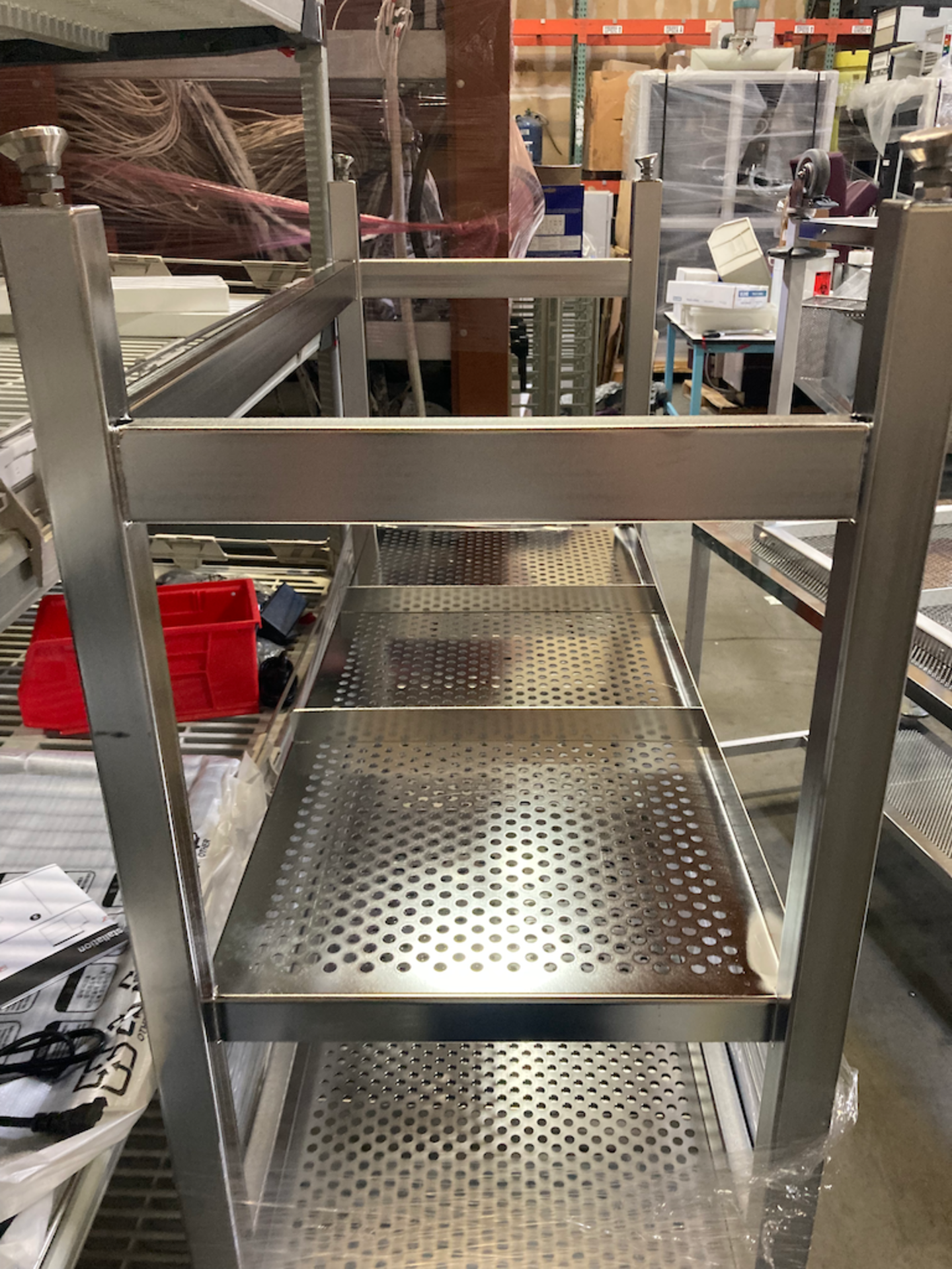 42 x 18 x 34 Perforated Stainless Steel Cleanroom Table Lower Shelf - Image 2 of 3