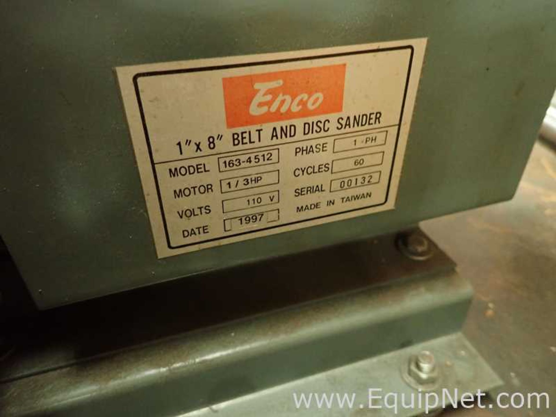 Enco 163-4512 1 Inch and 8 Inch Belt and Disc Sander - Image 4 of 4