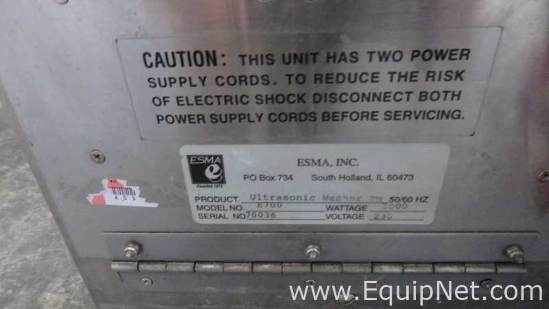 ESMA Inc. E700 Ultrasonic Cleaning System with E997 30Gal Heated Storage Tank - Image 36 of 38