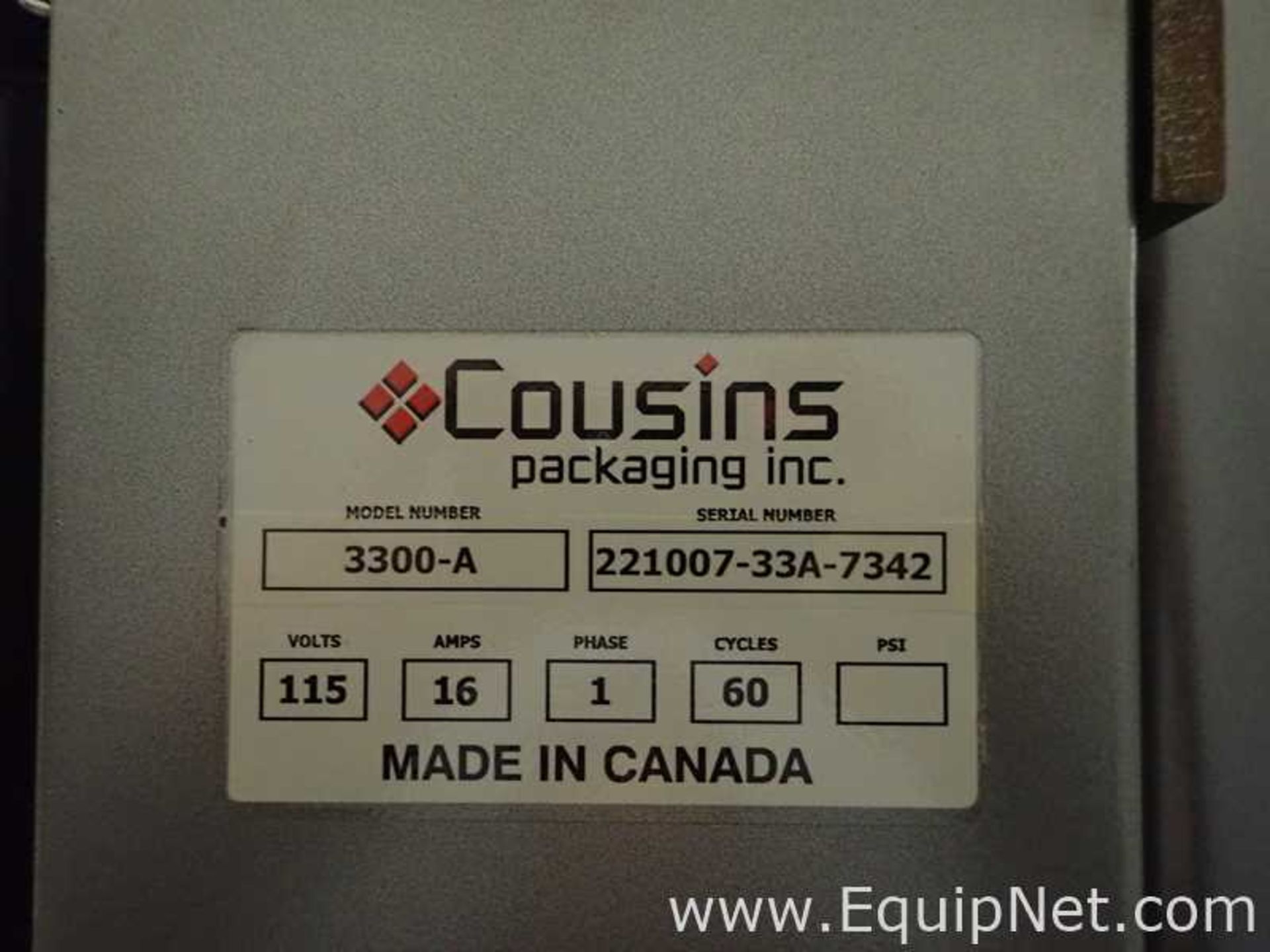 Cousins 3300-A Conveyorized Automatic A-Arm Pallet Wrapper - Image 10 of 10