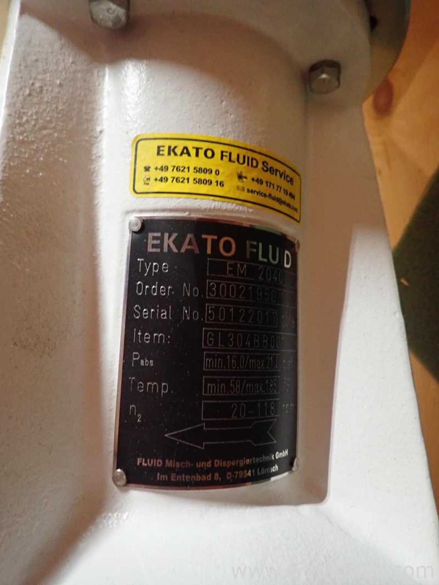 Unused Ekato Fluid EM 2040 Industrial Agitator with Dual Blade Shaft - Image 7 of 8