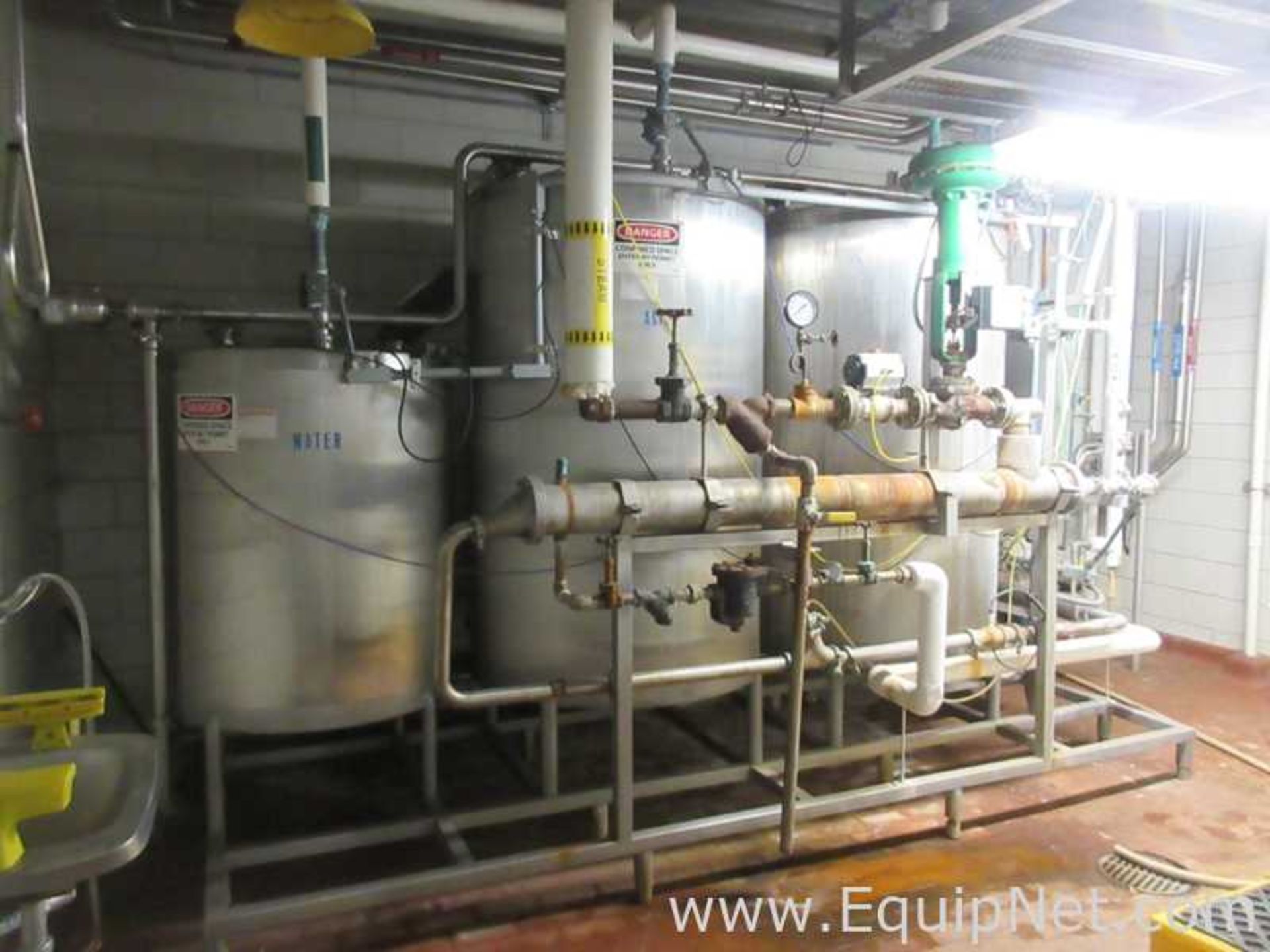 CIP System With Three Tanks, Diaphragm Pumps, Instrumentation And Control Panel