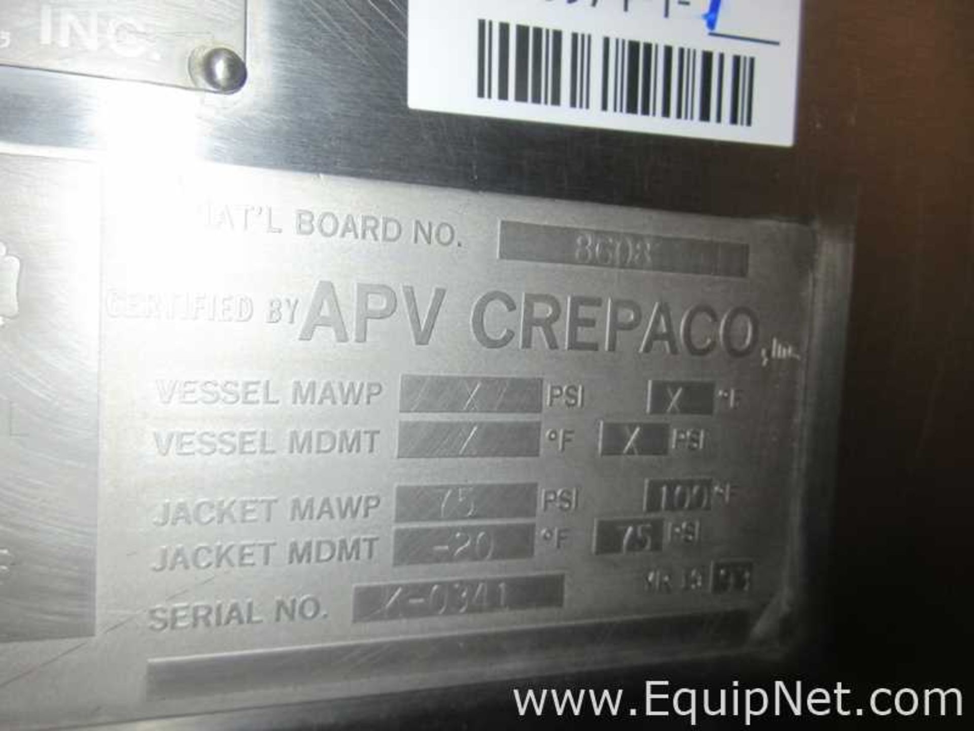 APV Crepaco 6000 Gallo Stainless Steel Silo - Image 4 of 5