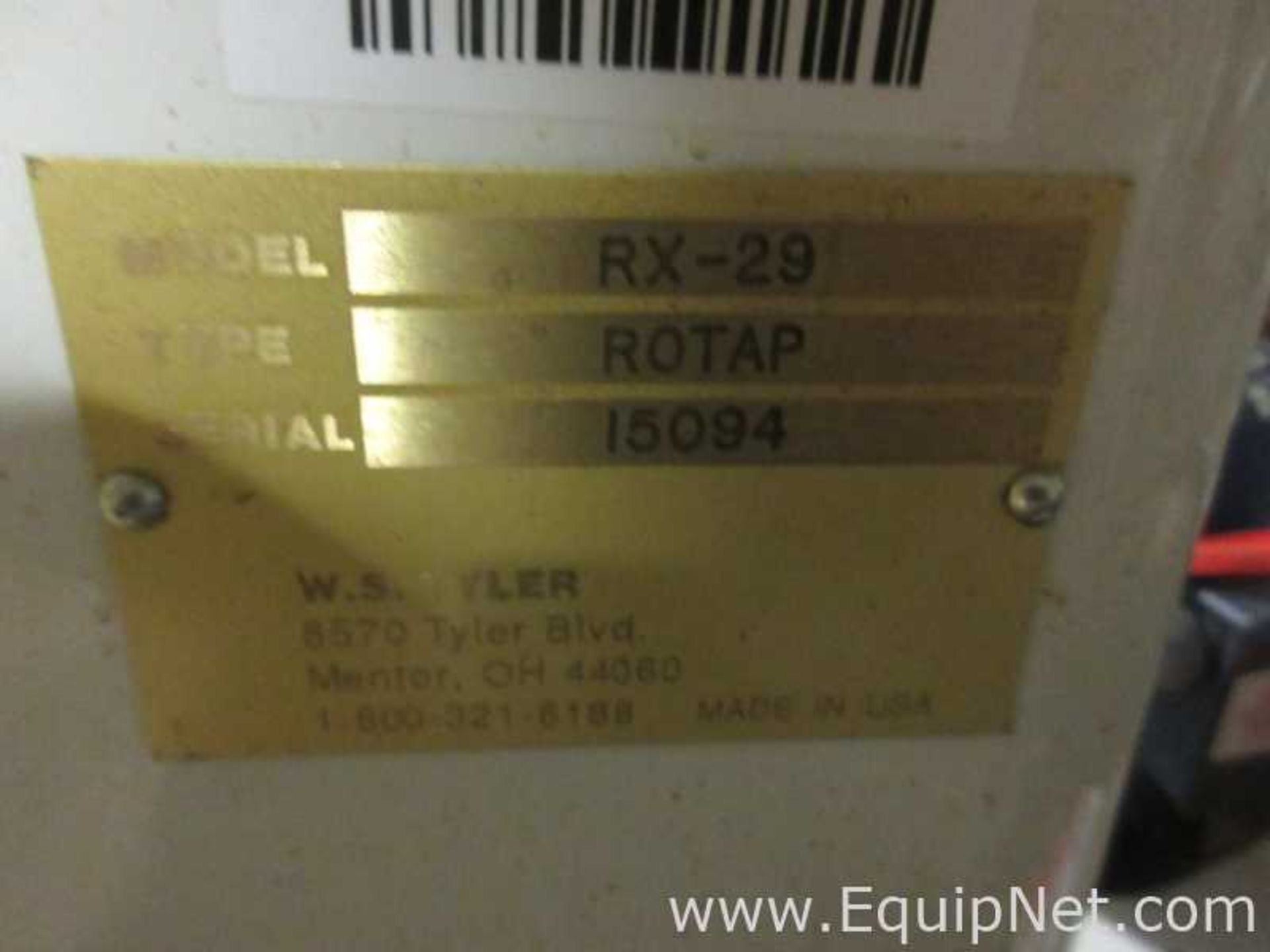 EQUIPNET LISTING #678250; REMOVAL COST: $0; MODEL: RX-29; DESCRIPTION: W. S. Tyler, Inc. RX-29 Rotap - Image 5 of 7