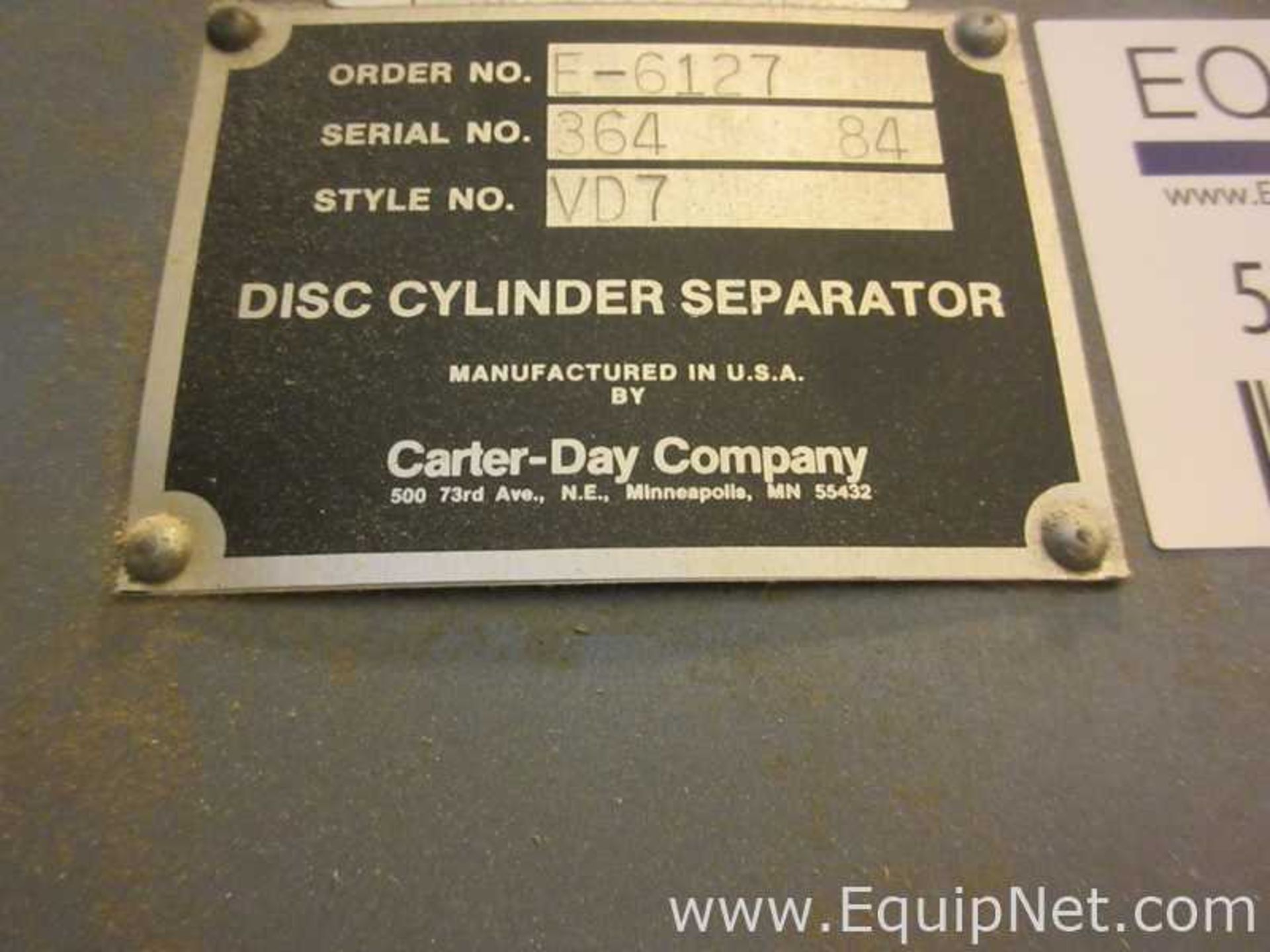 EQUIPNET LISTING #597090; REMOVAL COST: $0; MODEL: VD7; DESCRIPTION: Carter-Day Company VD7 Disc - Image 2 of 7