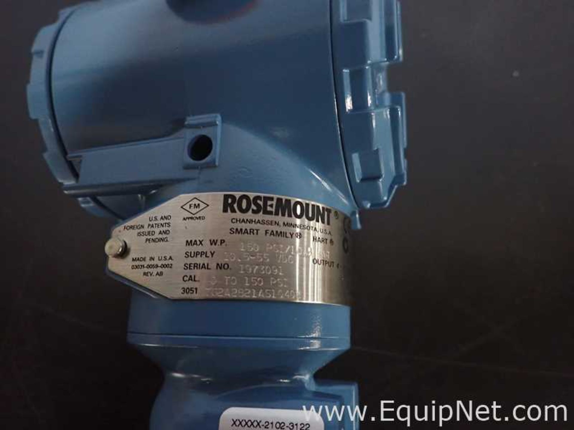 EQUIPNET LISTING #826267; REMOVAL COST: $20; MODEL: 3051; DESCRIPTION: Rosemount 3051 Smart Pressure - Image 6 of 8