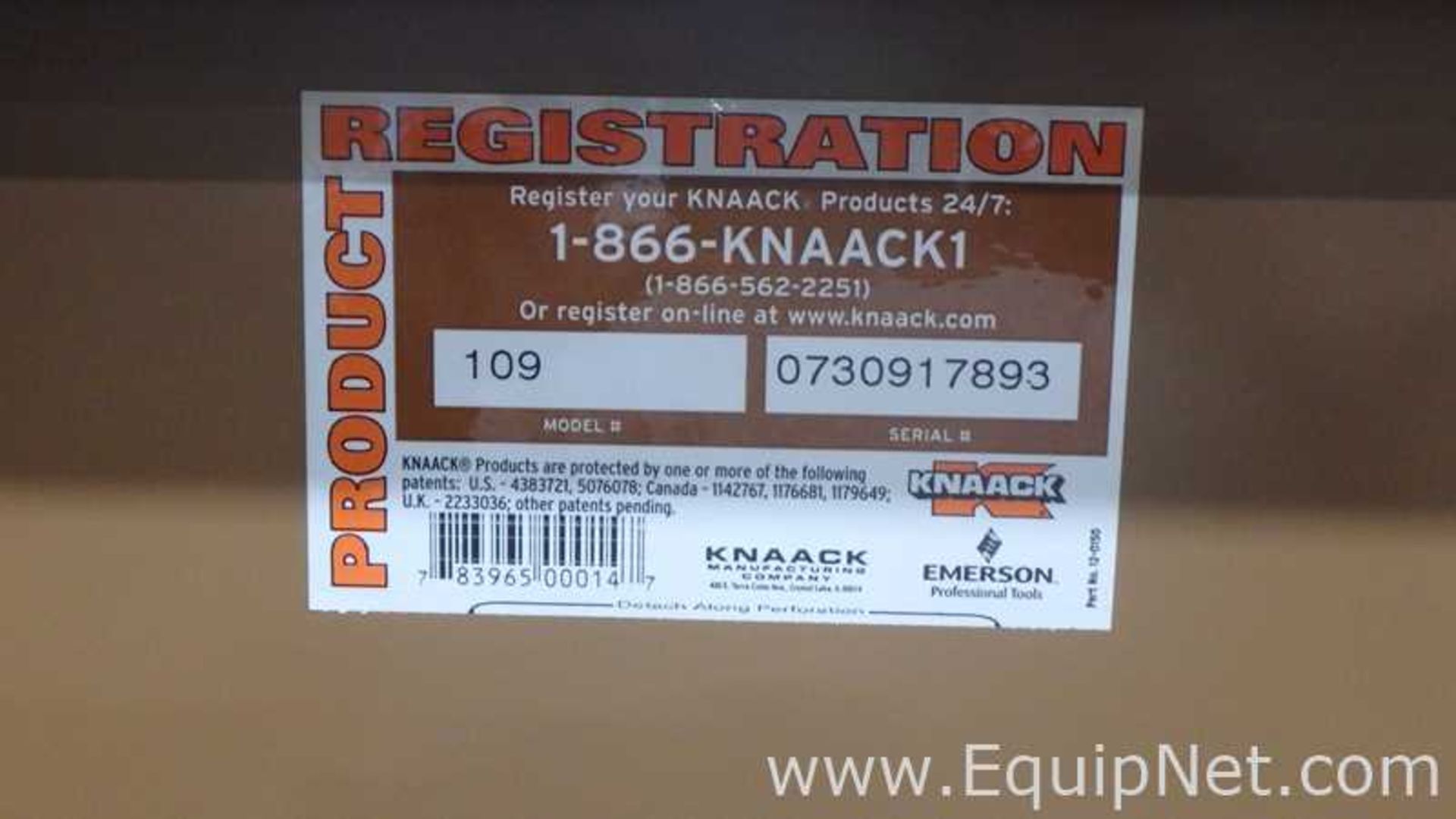 EQUIPNET LISTING #783951; REMOVAL COST: $40; MODEL: 109; DESCRIPTION: Knaack 109 Jobmaster CabinetOn - Image 7 of 9