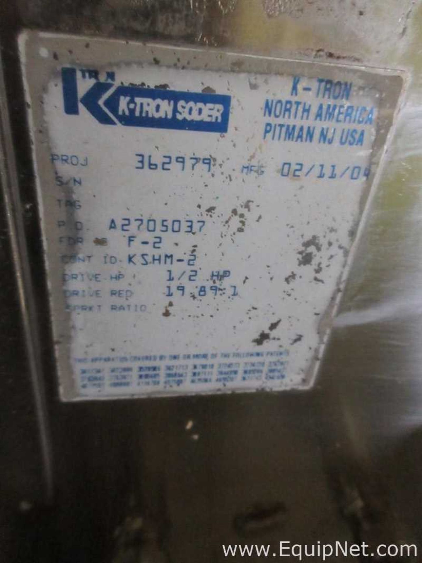 EQUIPNET LISTING #678253; REMOVAL COST: $0; MODEL: KSHM-2; DESCRIPTION: Quantity Two K-Tron Soder - Image 6 of 17