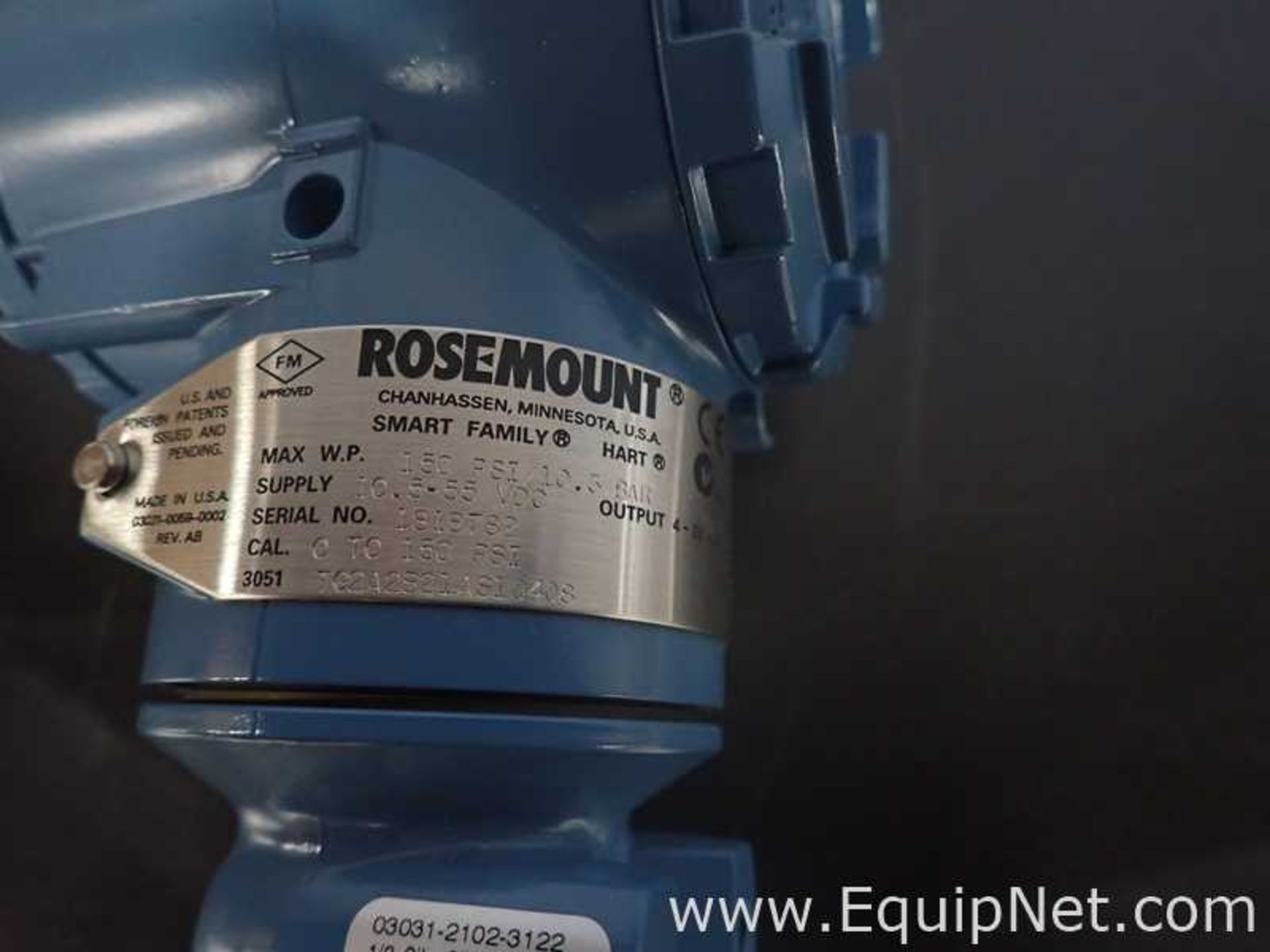 EQUIPNET LISTING #827047; REMOVAL COST: $20; MODEL: 3051; DESCRIPTION: Rosemount 3051 Smart Pressure - Image 6 of 7