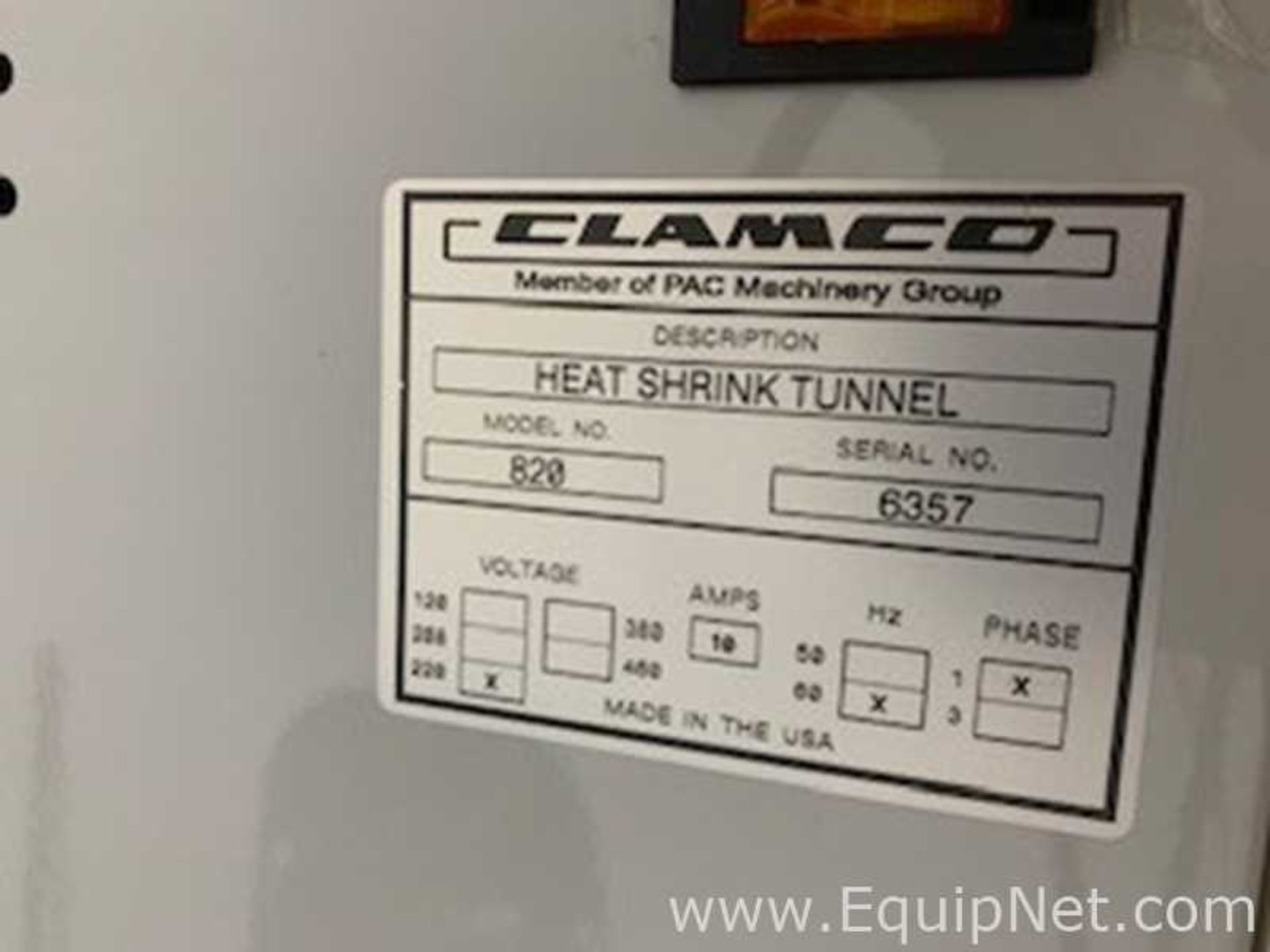EQUIPNET LISTING #834368; REMOVAL COST: $0; MODEL: 820MB; DESCRIPTION: Lot Of Two Clamco 820 MB Heat - Image 2 of 2