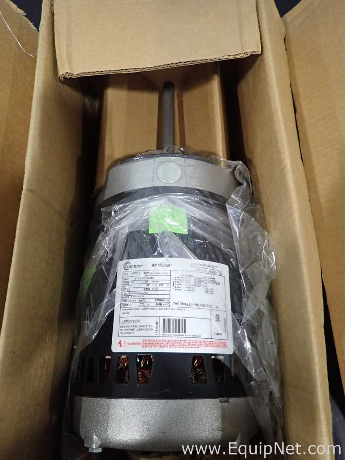 EQUIPNET LISTING #793359; REMOVAL COST: $25; DESCRIPTION: Unused Lot of 3 Century Electric Motor - Image 2 of 10