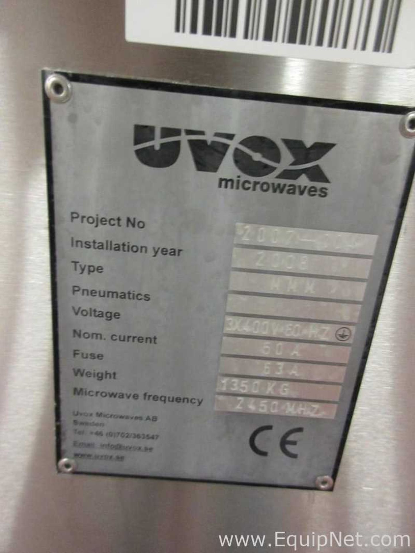 EQUIPNET LISTING #775984; REMOVAL COST: $6,510.00; MODEL: MMM; DESCRIPTION: Tivox Uvox Microwave - Image 7 of 18