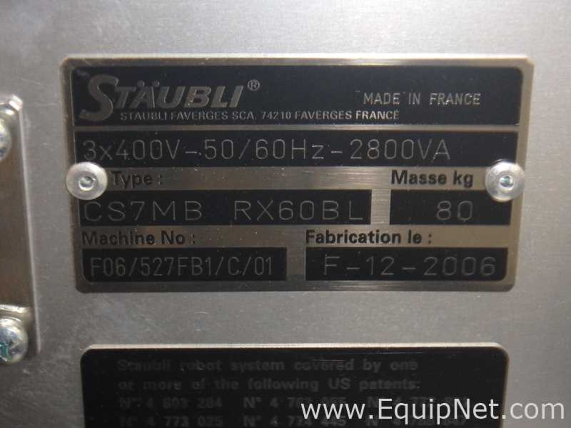 EQUIPNET LISTING #833513; REMOVAL COST: $25; MODEL: RX60B L; DESCRIPTION: Staubli RX60B L Robotic - Image 14 of 18