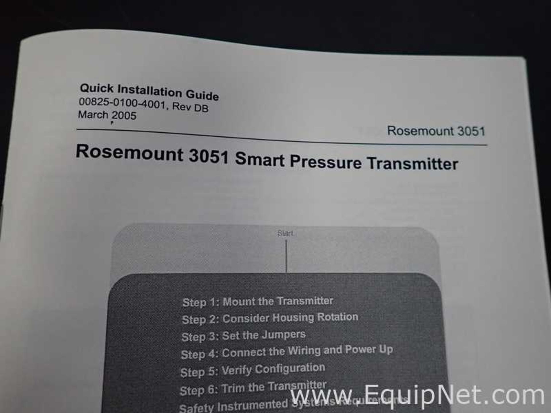 EQUIPNET LISTING #826250; REMOVAL COST: $20; MODEL: 3051; DESCRIPTION: Rosemount 3051 Smart Pressure - Image 10 of 10