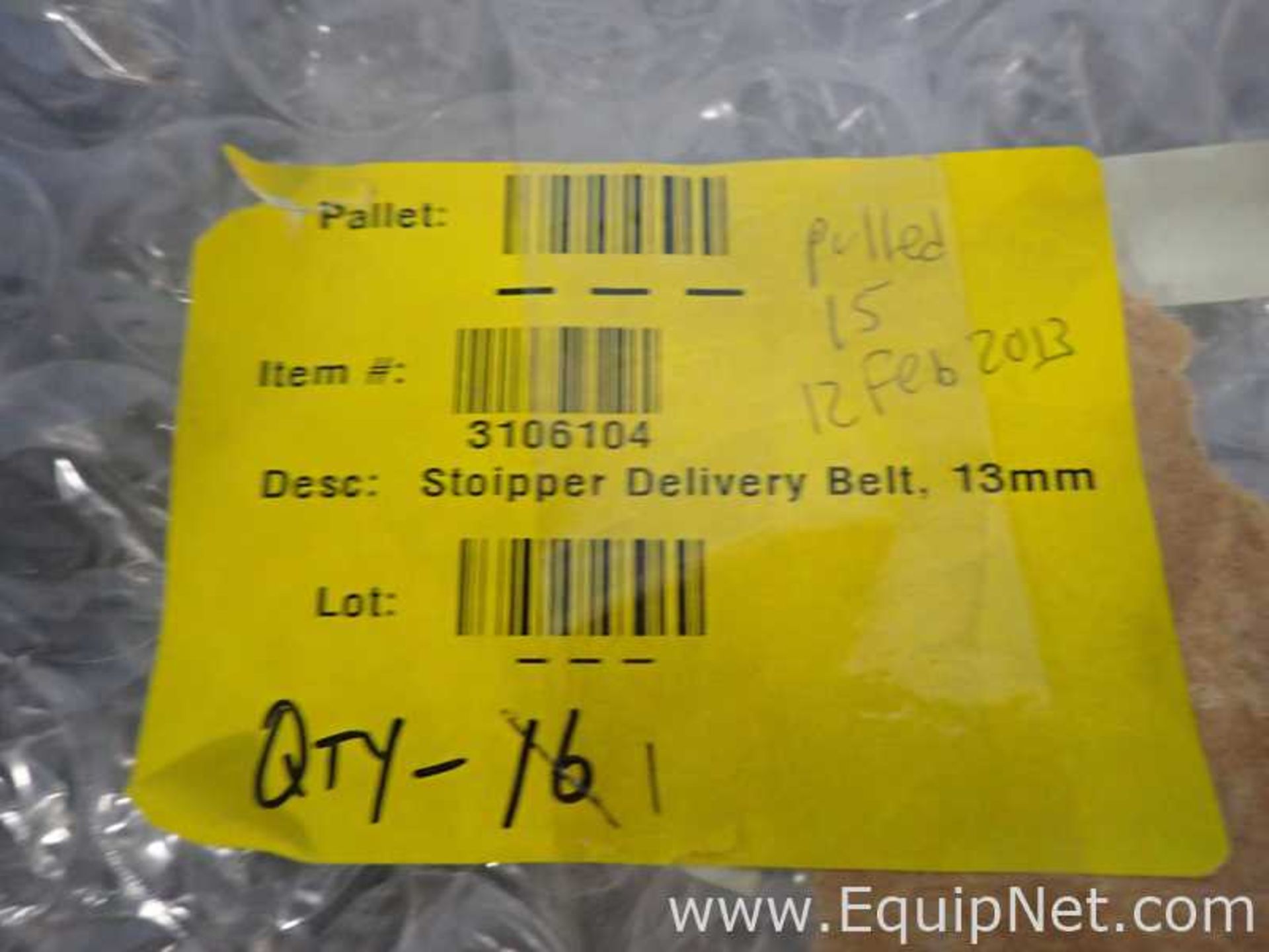 EQUIPNET LISTING #827045; REMOVAL COST: $20; DESCRIPTION: Lot of 43 Stoipper 13mm Delivery Belts - Image 4 of 6
