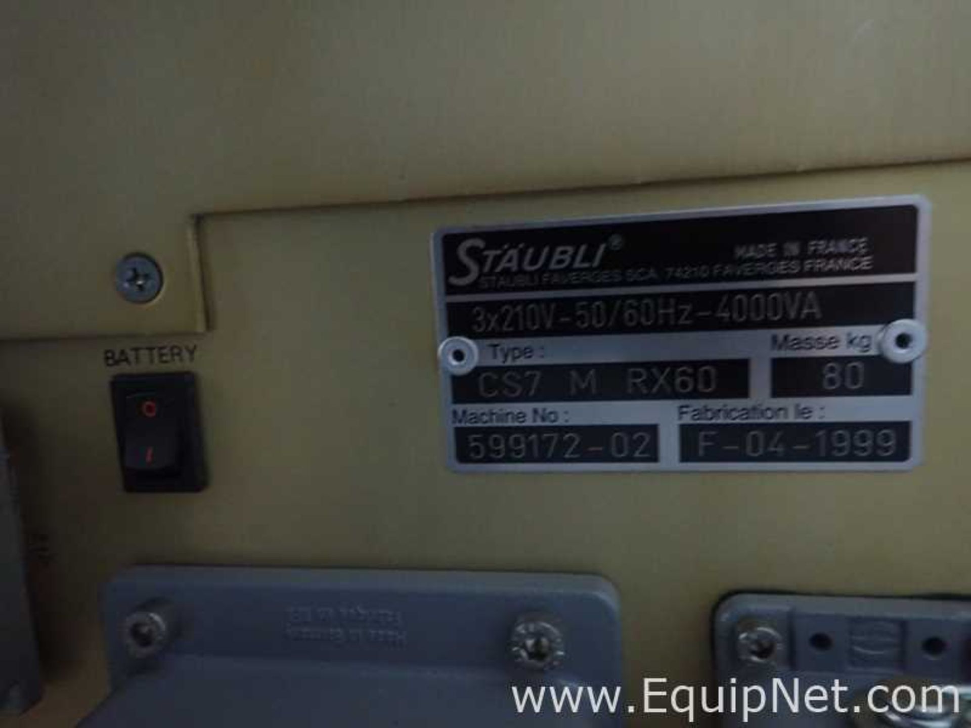 EQUIPNET LISTING #814947; REMOVAL COST: $25; MODEL: RX-60; DESCRIPTION: Staubli RX-60 CRaut - Image 7 of 10