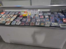 Display case of misc. sproting cards