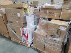 (2) pallets - dyson v11 dok; led electric fireplace insert; office chair; dewalt thickness planer; z