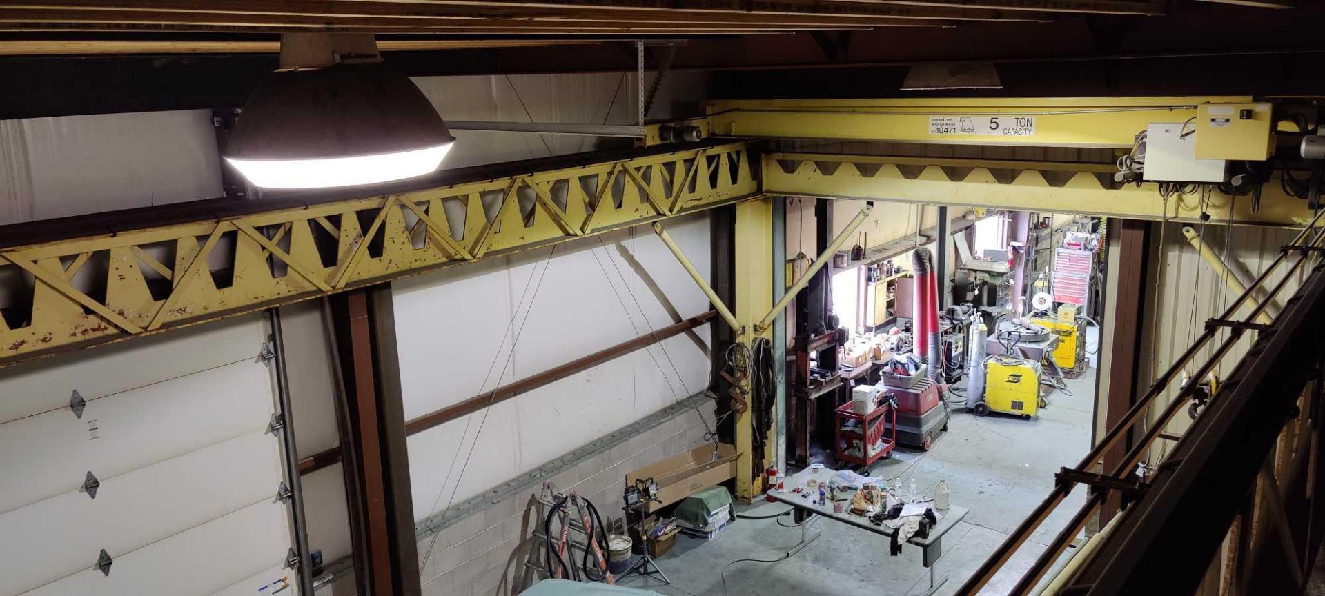 Yellow overhead crane p&h 5ton with approximately 36ft x 20ft of track - Image 9 of 11