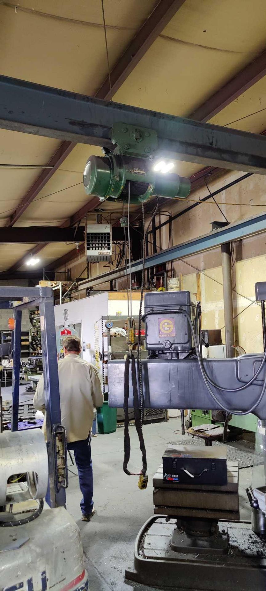 Pair of Blue overhead cranes with controls and tracking 2 tons capacity - Image 3 of 8