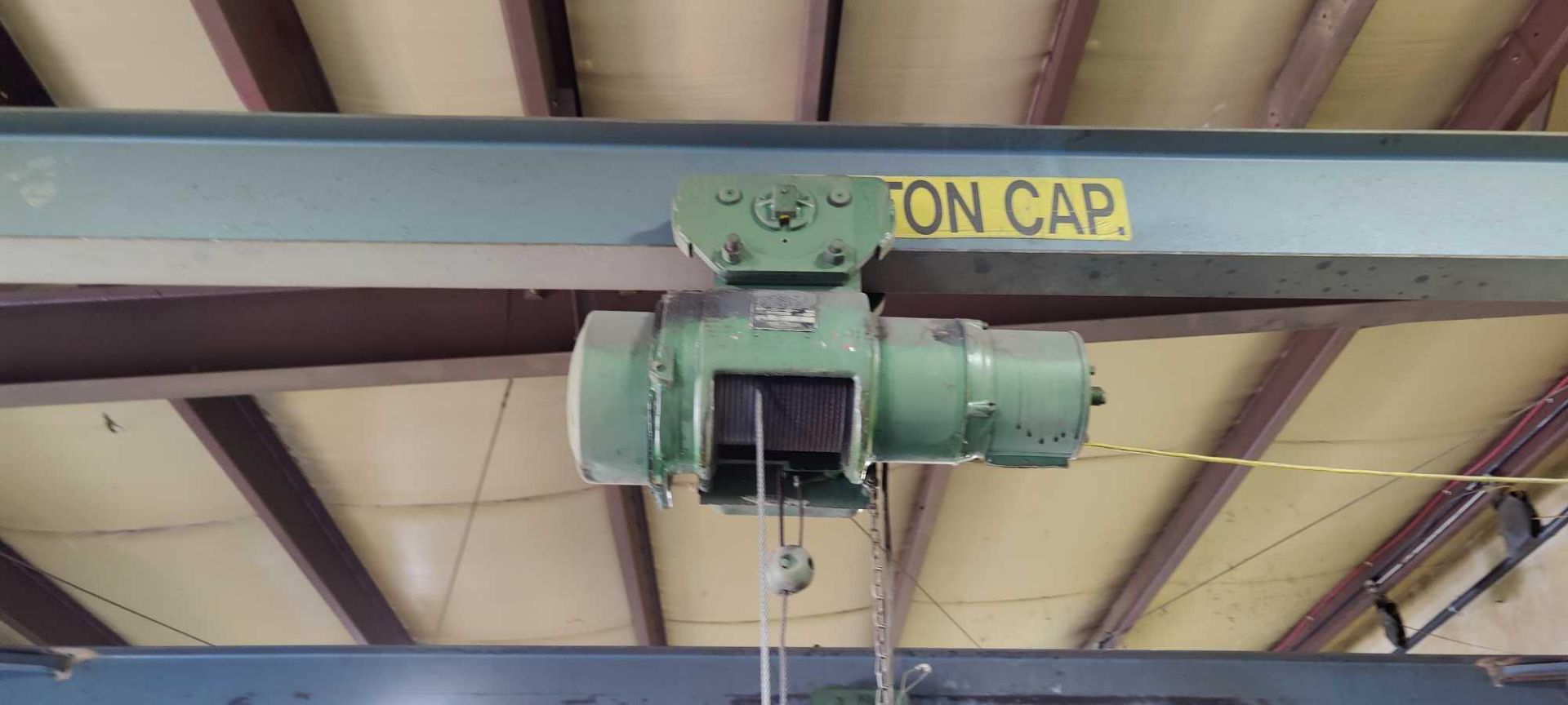 Pair of Blue overhead cranes with controls and tracking 2 tons capacity - Image 2 of 8