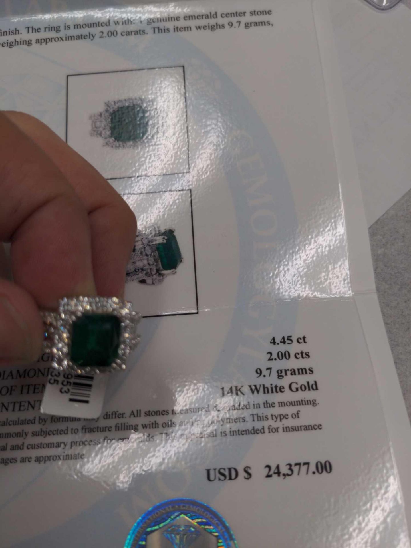 Emerald & Diamond Ring - Image 13 of 13