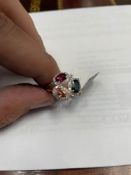 Diamond & muli color sapphire ring