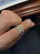 18kt diamond and sapphire ring