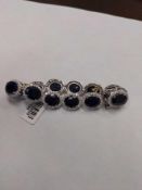 14kt white gold diamond and blue sapphire bracelet