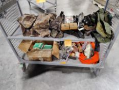 (2) shelves of misc. scopes, bags, belts, and accessories