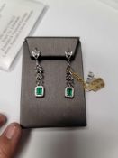 Emerald and Diamond Earrings,