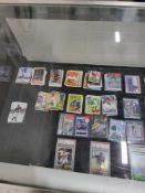 display case of baseball cards
