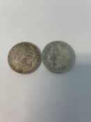 (2) 1880 Morgan Silver Dollars