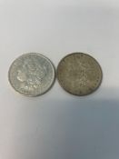 (2) 1881 Morgan Silver Dollars