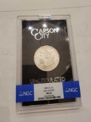 1885 Carson City Silver Dollar MS 64 graded