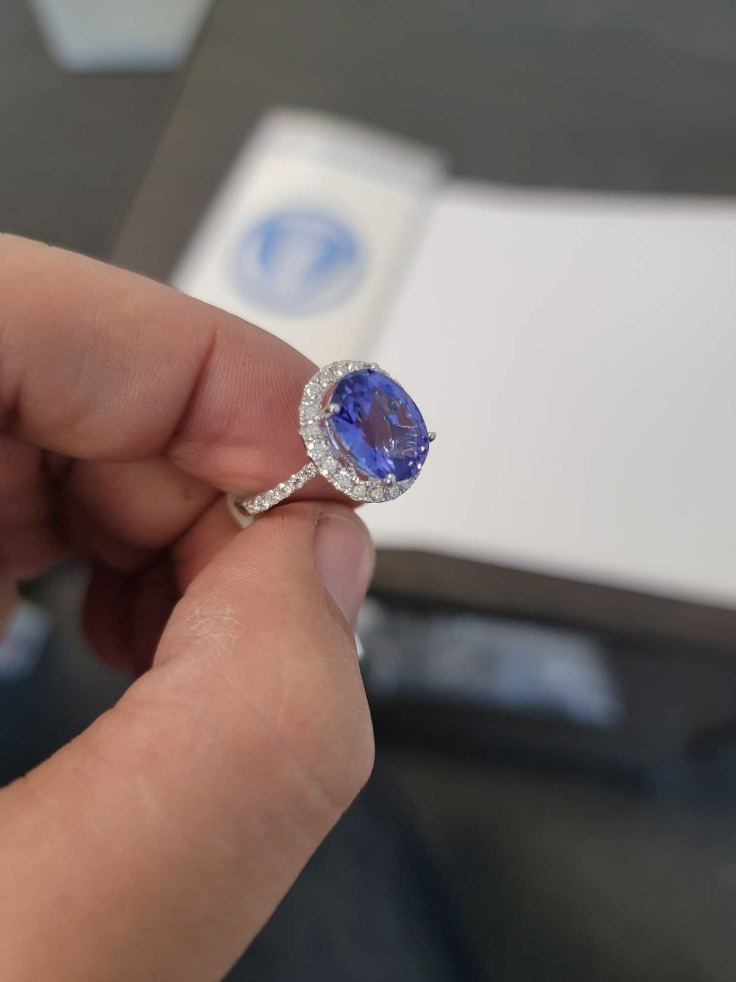 18kt Tanzanite and Diamond Ring, - Image 2 of 9