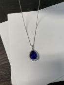 Tanzanite & Diamond Pendant Plat 40.84 ct Tanzanite, 1.69 cts Diamond