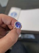 18kt Tanzanite and Diamond Ring,