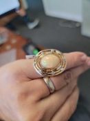 14KT yellow Opal and Diamond Ring