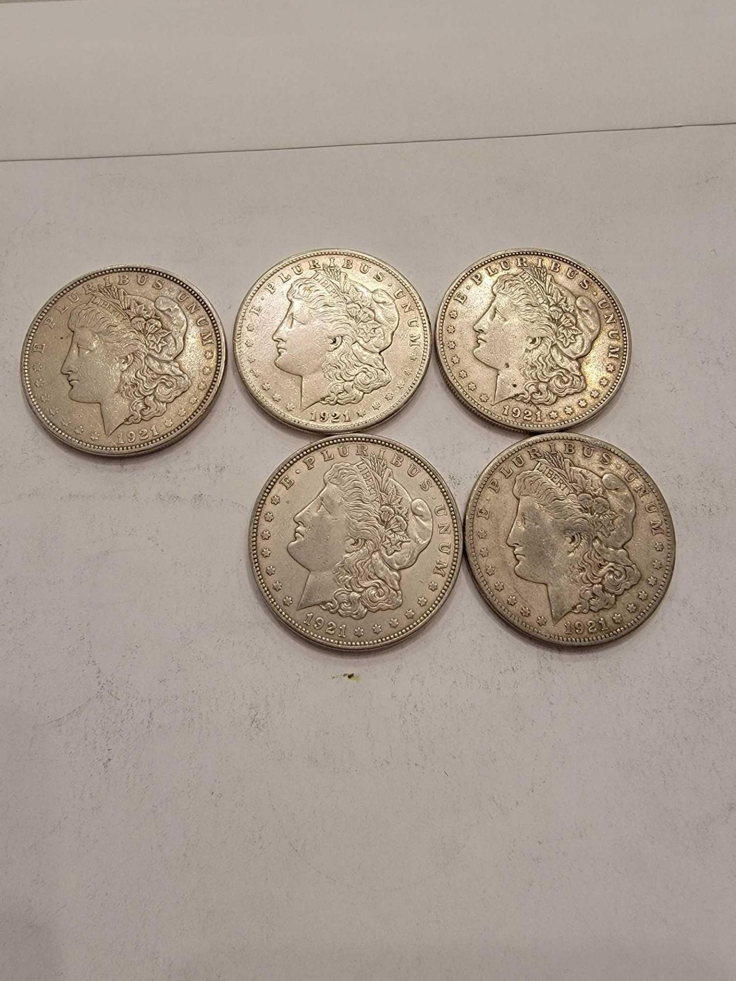 5 1921 morgan dollars