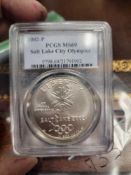 Salt Lake Olympics Commerative MS69 Silver Coin