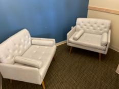 2 tufted fabric style chairs