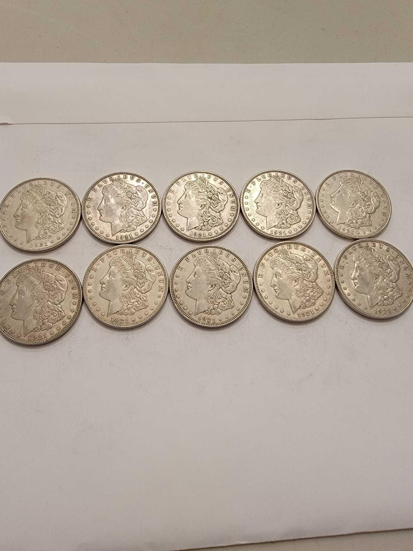 10 1921 morgan dollars