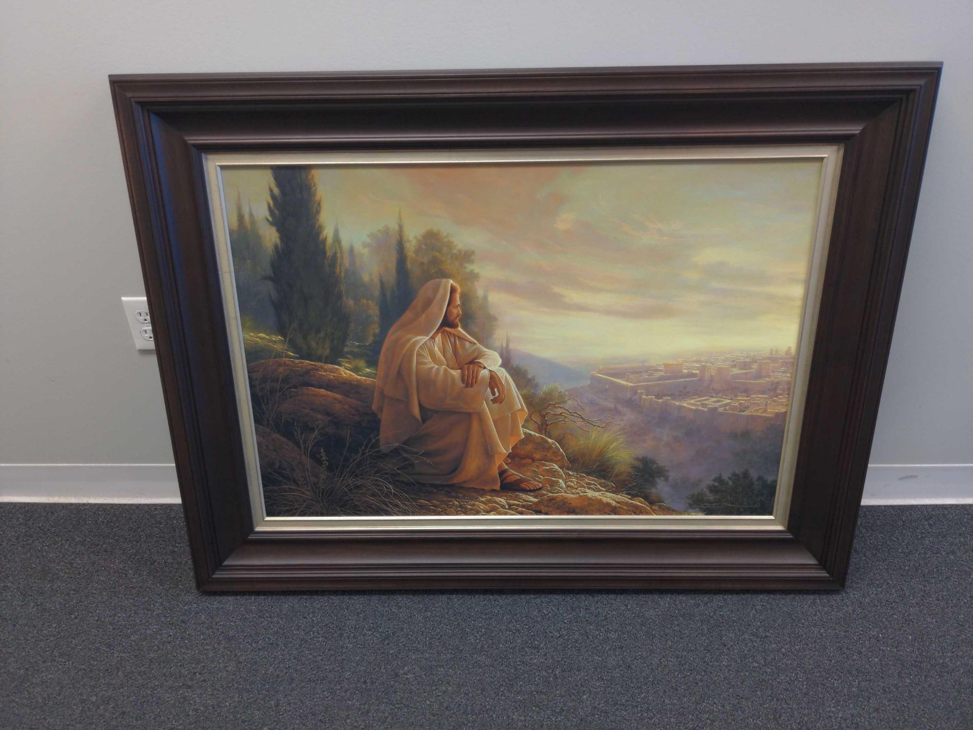 Oh Jeruselem Painting by Greg Olsen, Signed, 38x25, framed