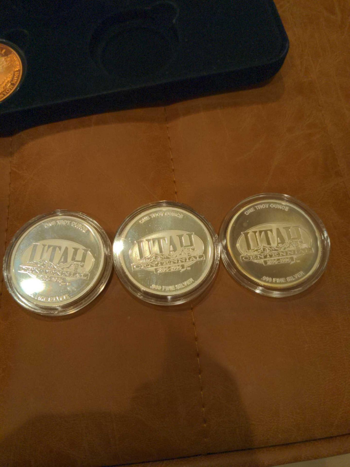 Utah Bicentenial Set in Case, 3 oz of silver, one copper? - Image 6 of 9