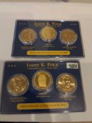 2 James Polk Presidential Coin Sets