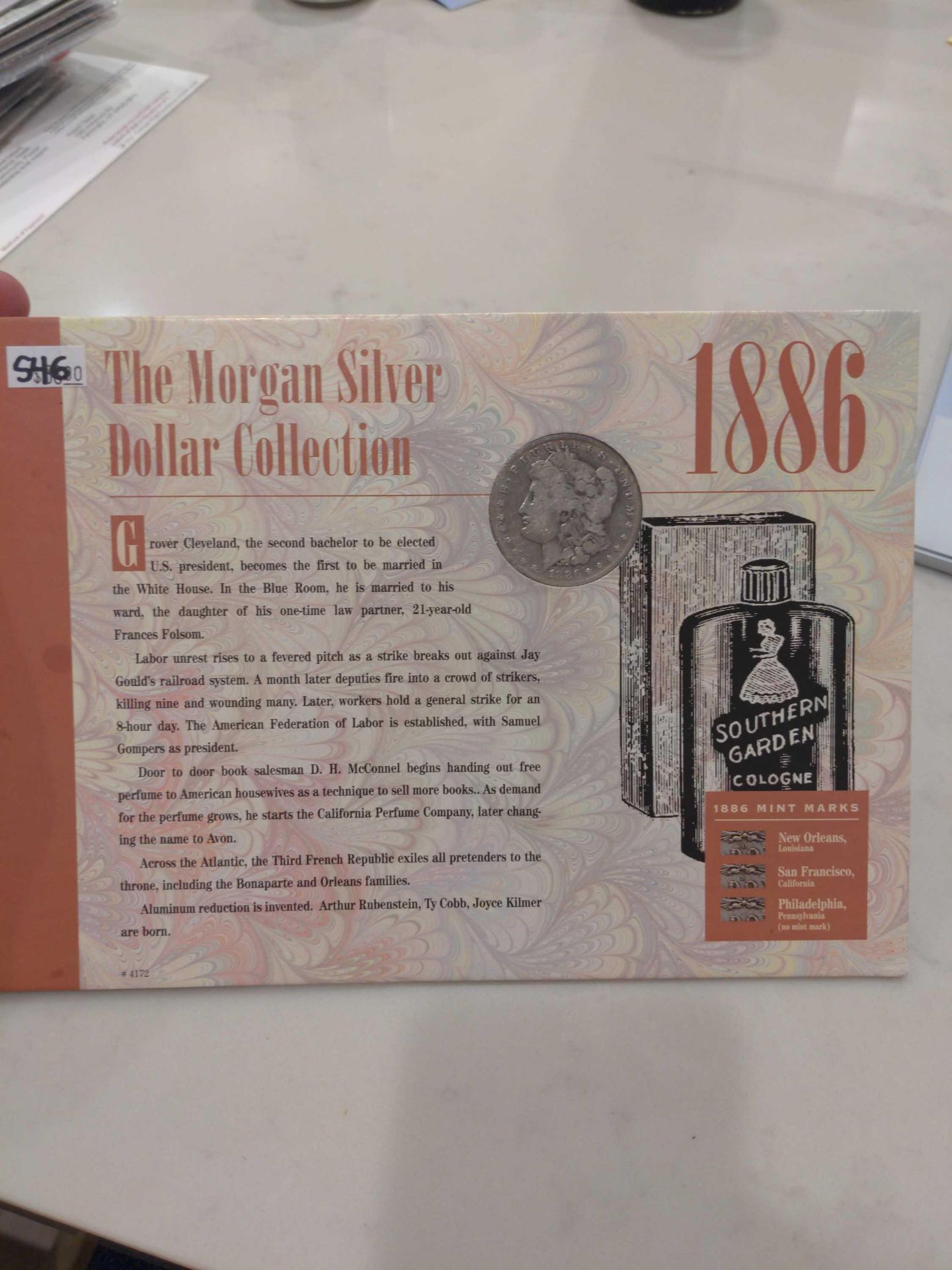 1886 Morgan Dollar with historical facts sleeve - Image 5 of 5