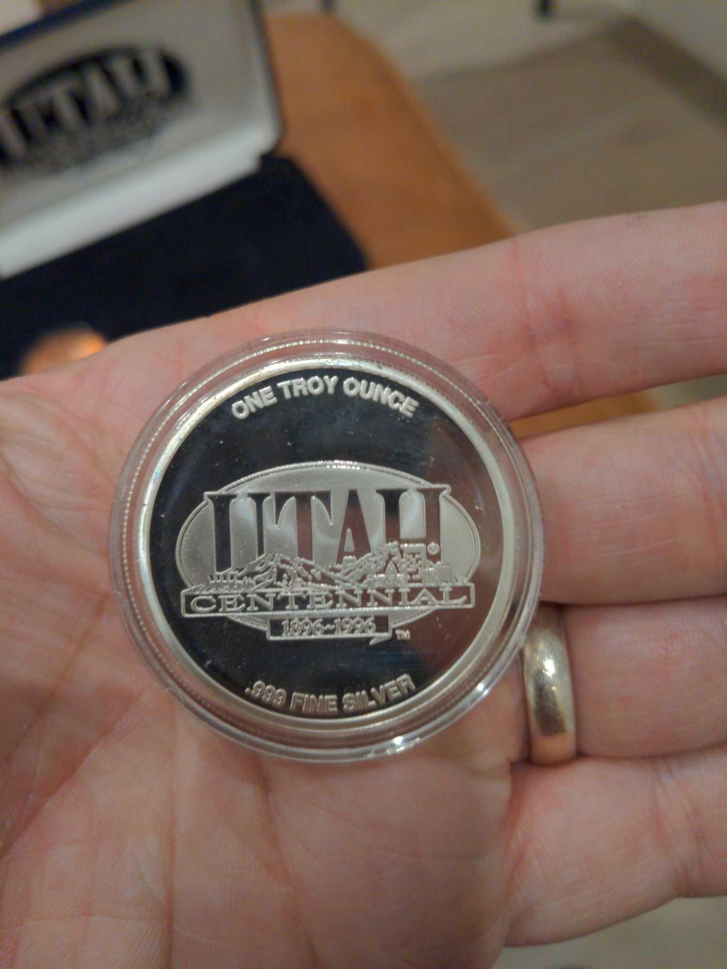 Utah Bicentenial Set in Case, 3 oz of silver, one copper? - Image 7 of 9