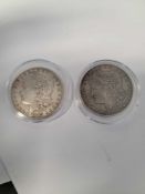 2 1887 Morgan Dollar